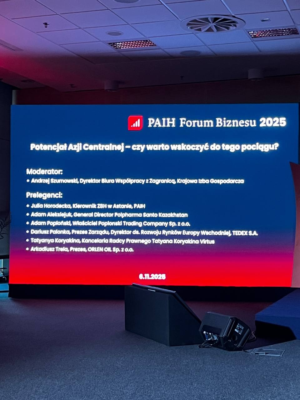 Presentation slide displayed at PAIH Business Forum 2025