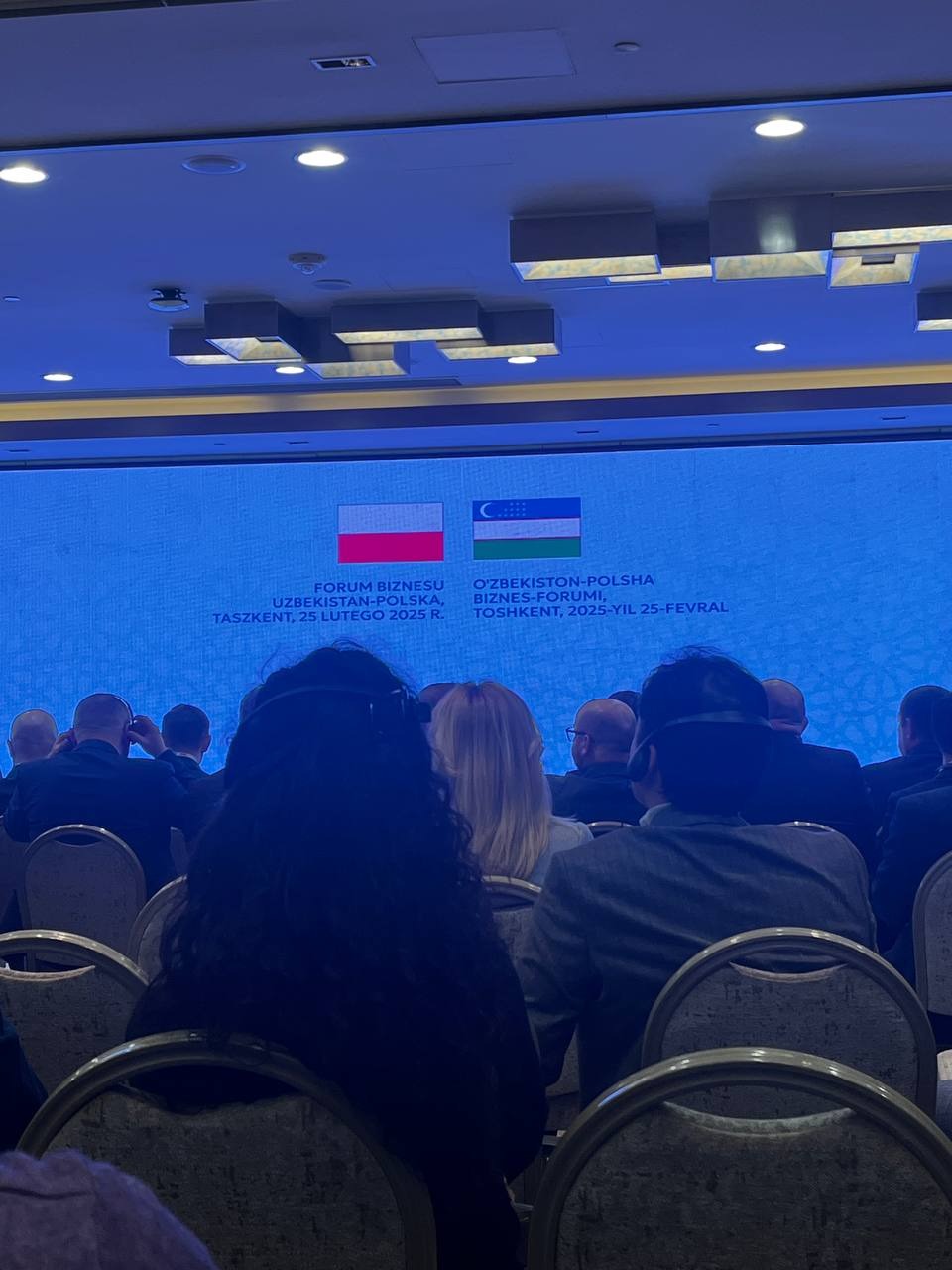 Information slide for the Poland–Uzbekistan Business Forum 2025 in Tashkent.
